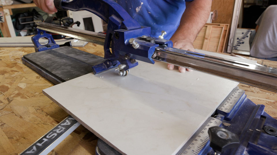 cutting tile with a tile cutter